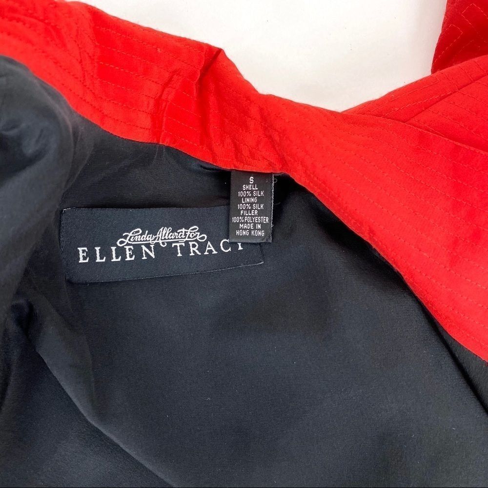 Amazing Vintage Ellen Tracy 100% Silk Jacket Shoulder Pads Pockets Button Close - Picture 9 of 9